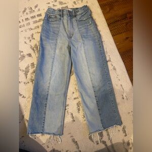 A&F The Crop Wide Leg Ultra High Rise jeans
